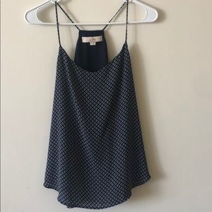 Navy and White Camisole Top
